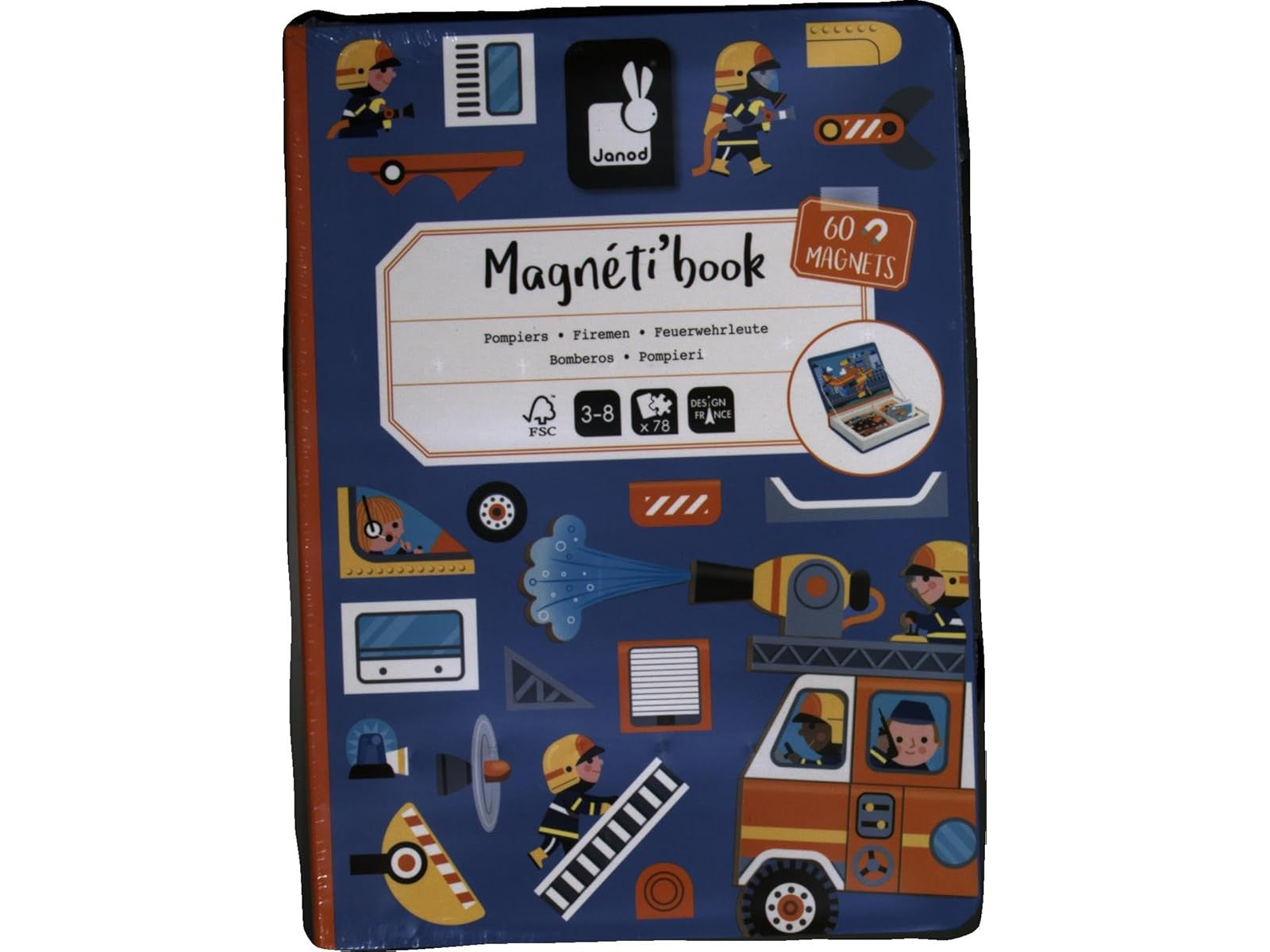 Juego Educativo Magnético 60 Imánes Magnéti´book Bomberos - Janod 02583