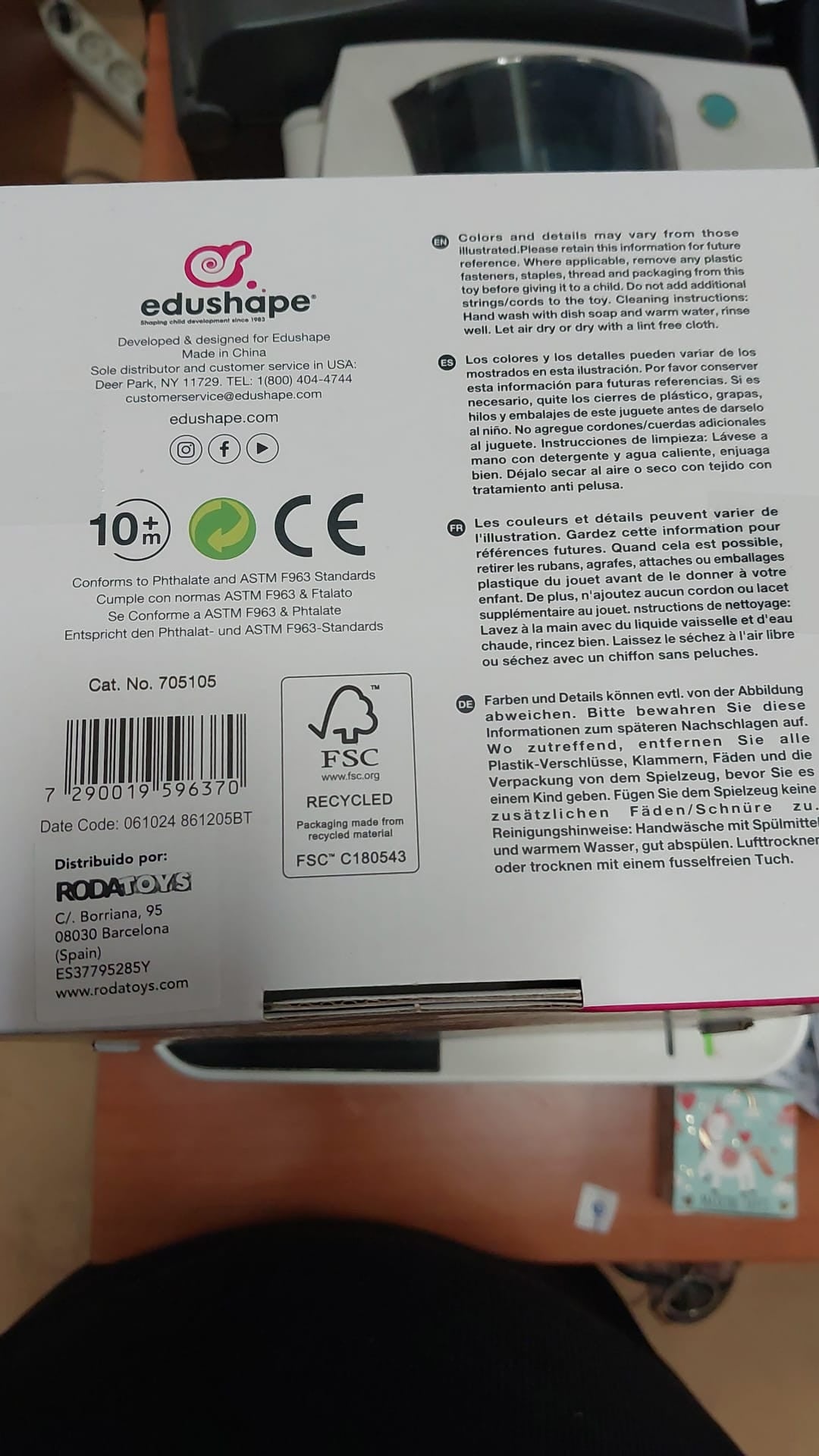 Juego sensorial de empujar y rodar -  Edushape 705105