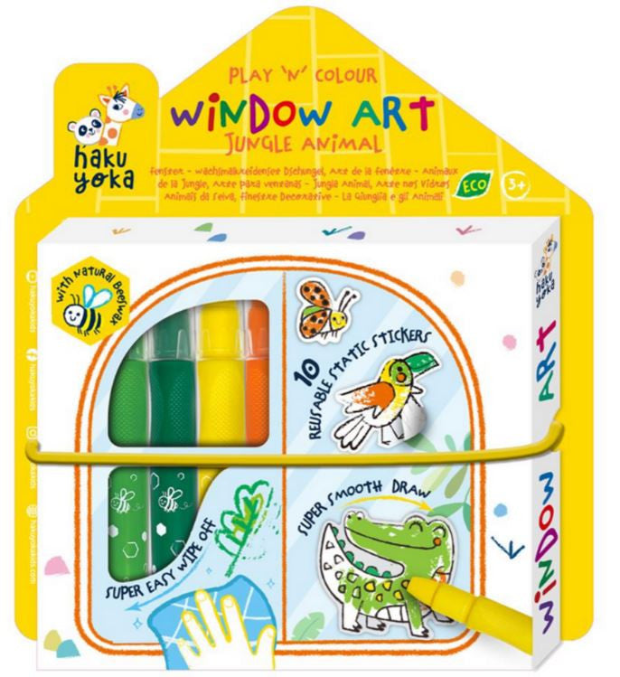 Crea dibujos en las ventanas - animales de la jungla - hakoyuko 243165 recibelo en 24-48 horas amazon