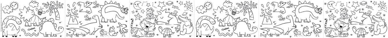 Crayon set + roll of dinosaur drawings - hakuyoka 223067 