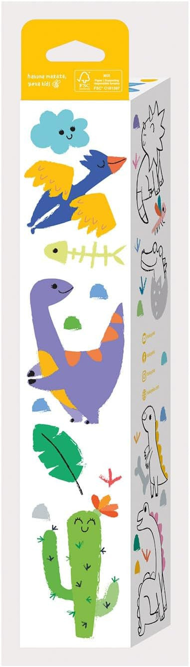 Crayon set + roll of dinosaur drawings - hakuyoka 223067 