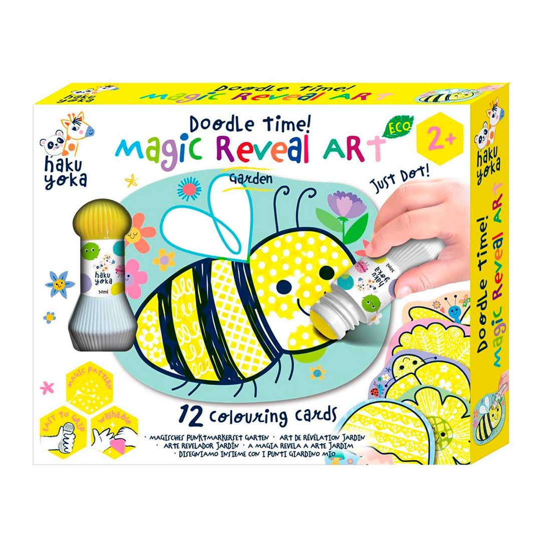 Set de 12 tarjetas y 1 marcador de puntos jardín - hakuyoka 243187, venta online dibujo infantil, bebes 2 años