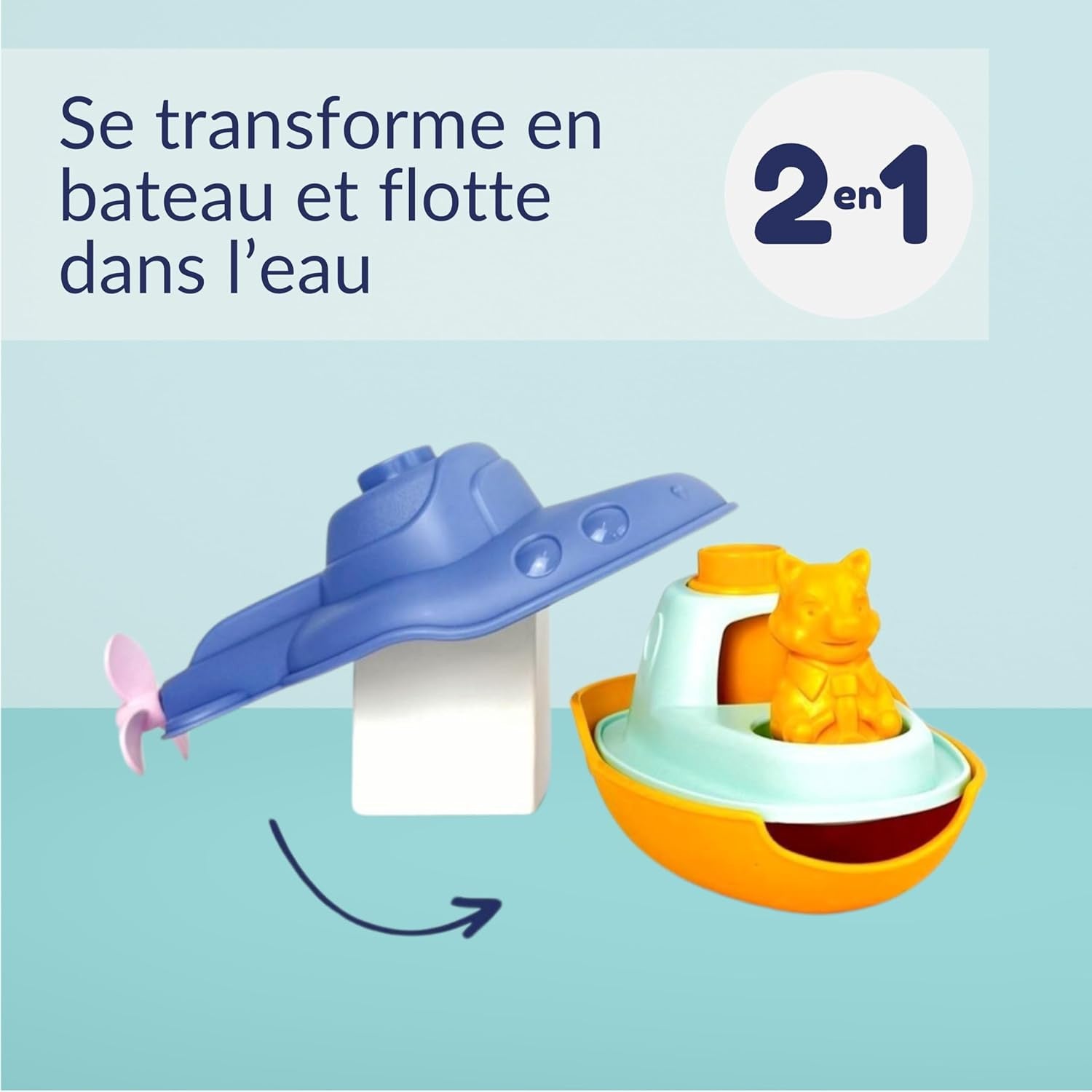 Juego de Baño  - Submarino 2 en 1 Azul - Le Jouet Simple