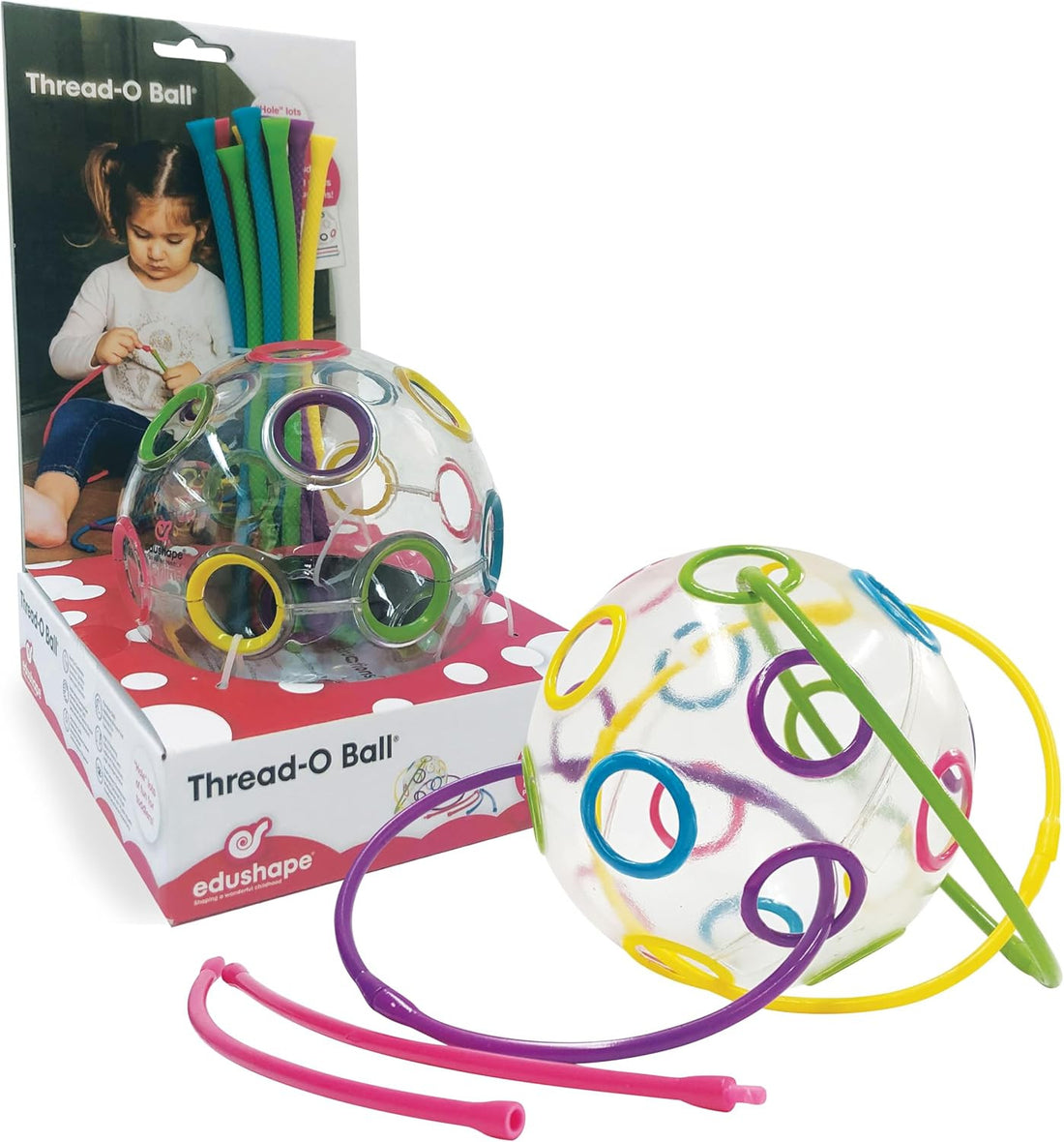 Juego de Motricidad - Thread-o-Ball - Bola con 10 Hilos Flexibles - Edushape