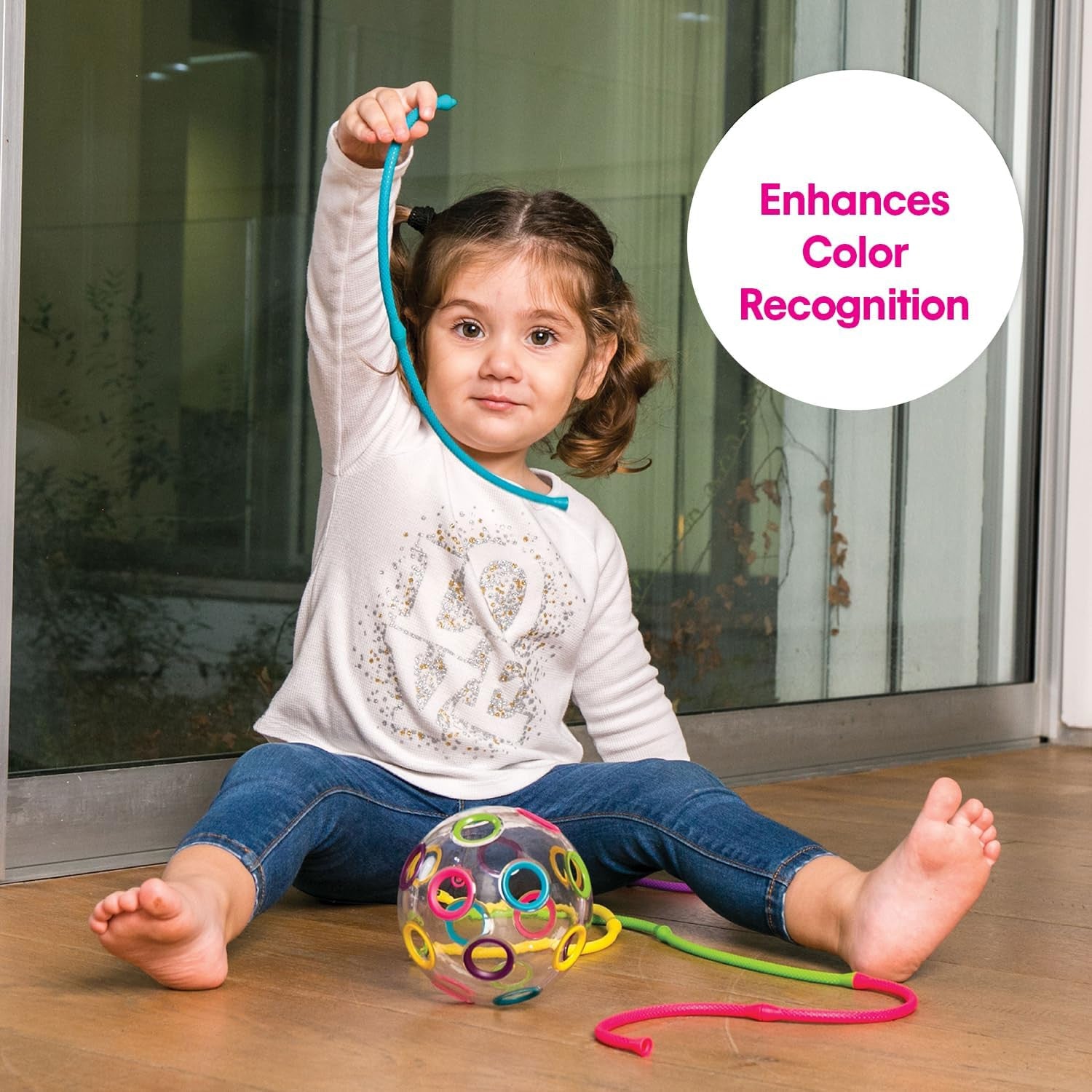 Juego de Motricidad - Thread-o-Ball - Bola con 10 Hilos Flexibles - Edushape