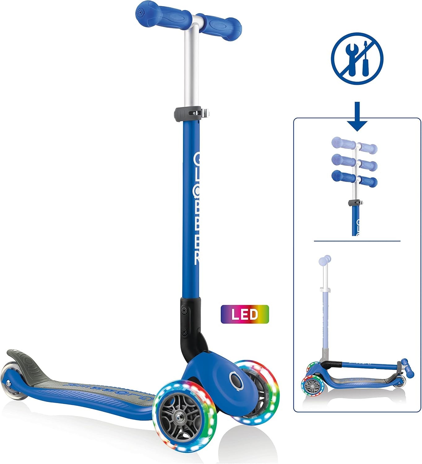 Patinete para niños - Primo Luces - Plegable y con Luces Luminosas - Globber