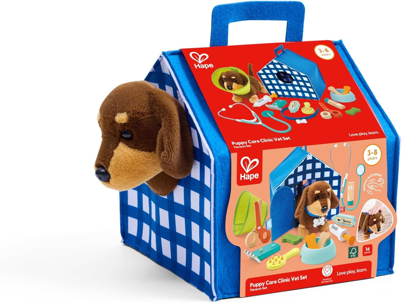 Juego de Rol Clínica Veterinaria Portátil - Juego de Madera - Hape