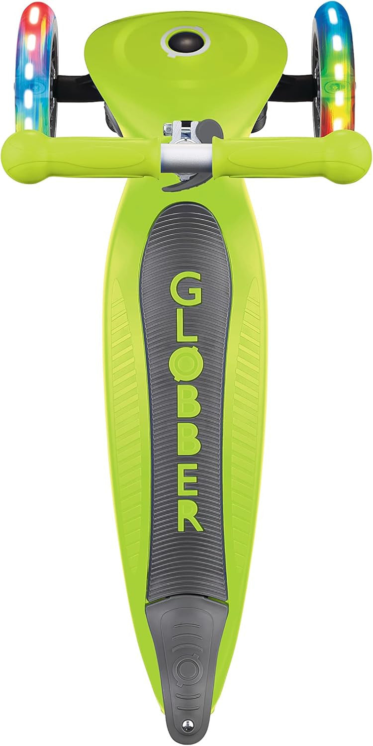 Patinete para niños - Primo Luces Plegable Verde - Con Ruedas Luminosas - Globber
