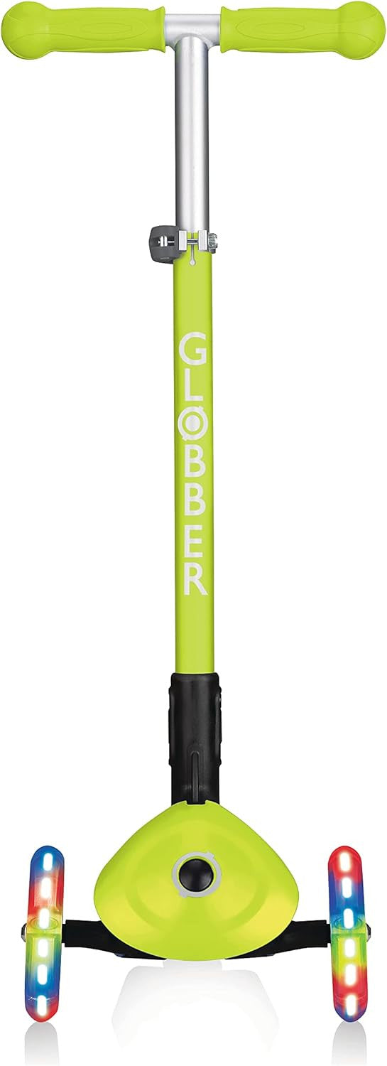 Patinete para niños - Primo Luces Plegable Verde - Con Ruedas Luminosas - Globber