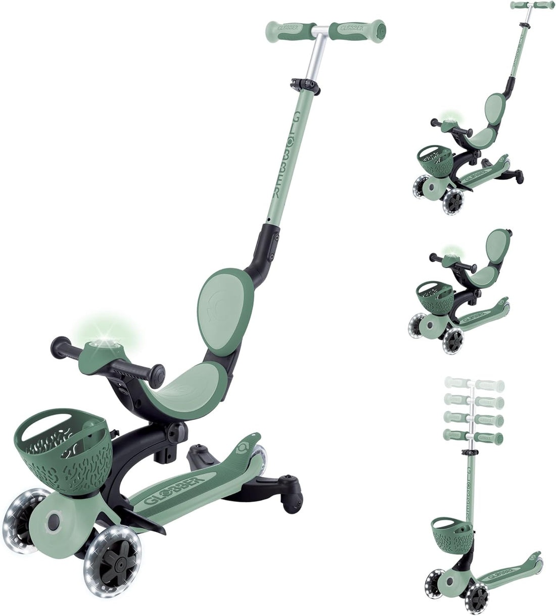 Patinete Plegable de Tres Ruedas con Asiento para niños pequeños - Go Up Baby Luces 360º - Globber