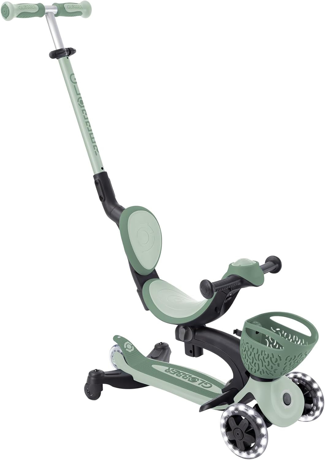 Patinete Plegable de Tres Ruedas con Asiento para niños pequeños - Go Up Baby Luces 360º - Globber