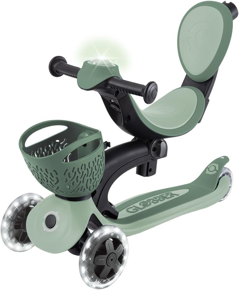 Patinete Plegable de Tres Ruedas con Asiento para niños pequeños - Go Up Baby Luces 360º - Globber