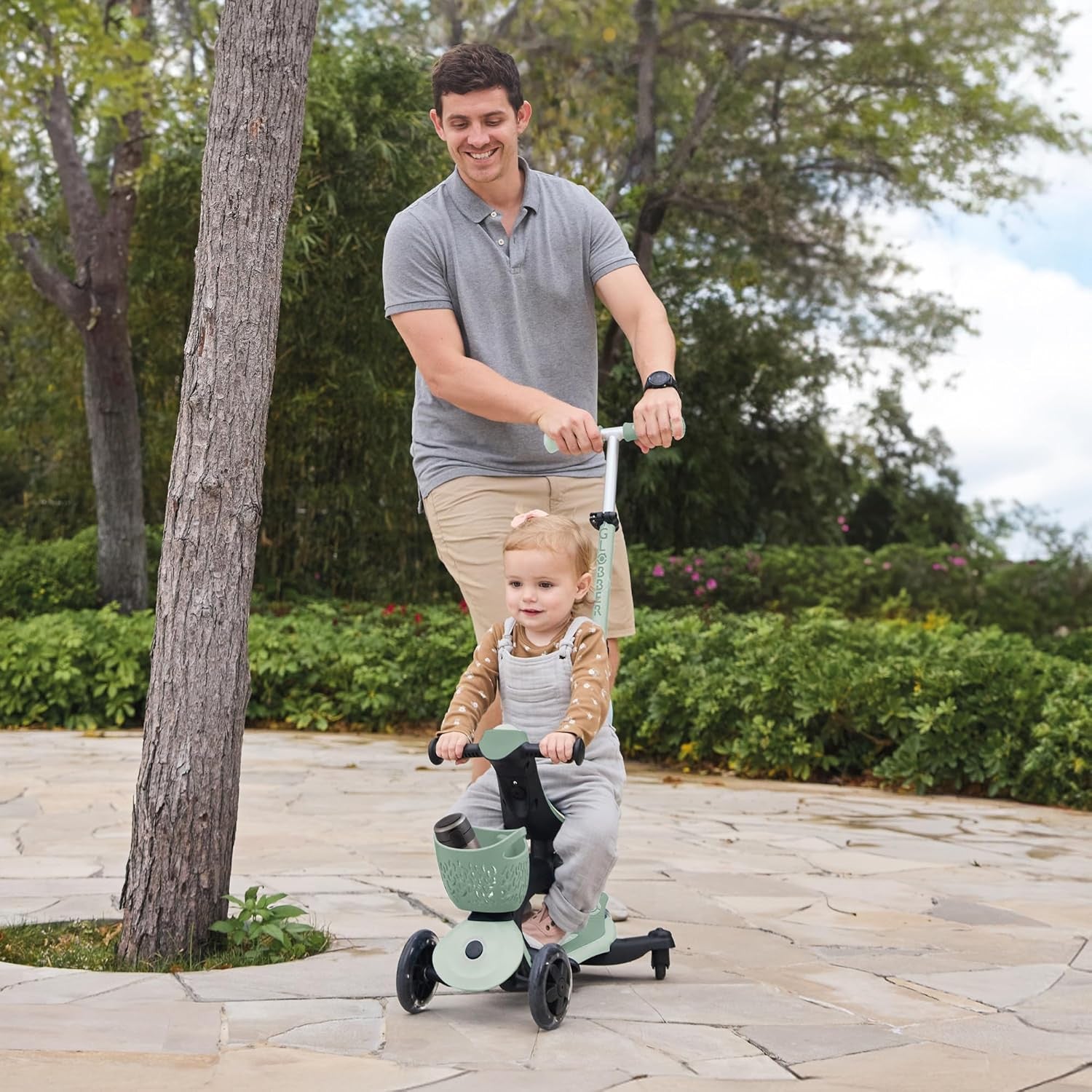 Patinete Plegable de Tres Ruedas con Asiento para niños pequeños - Go Up Baby Luces 360º - Globber