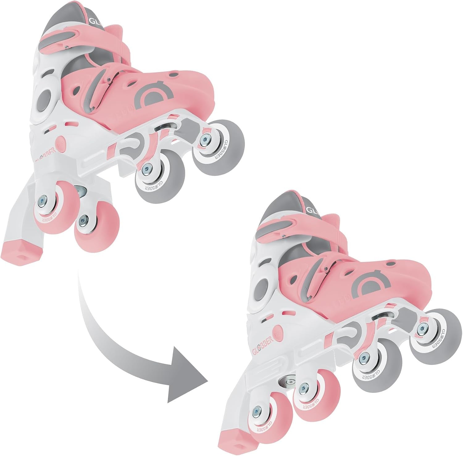 Patines en Línea Evolutivos 2 en 1 para niños - Talla 30-33 - Color Rosa - Globber