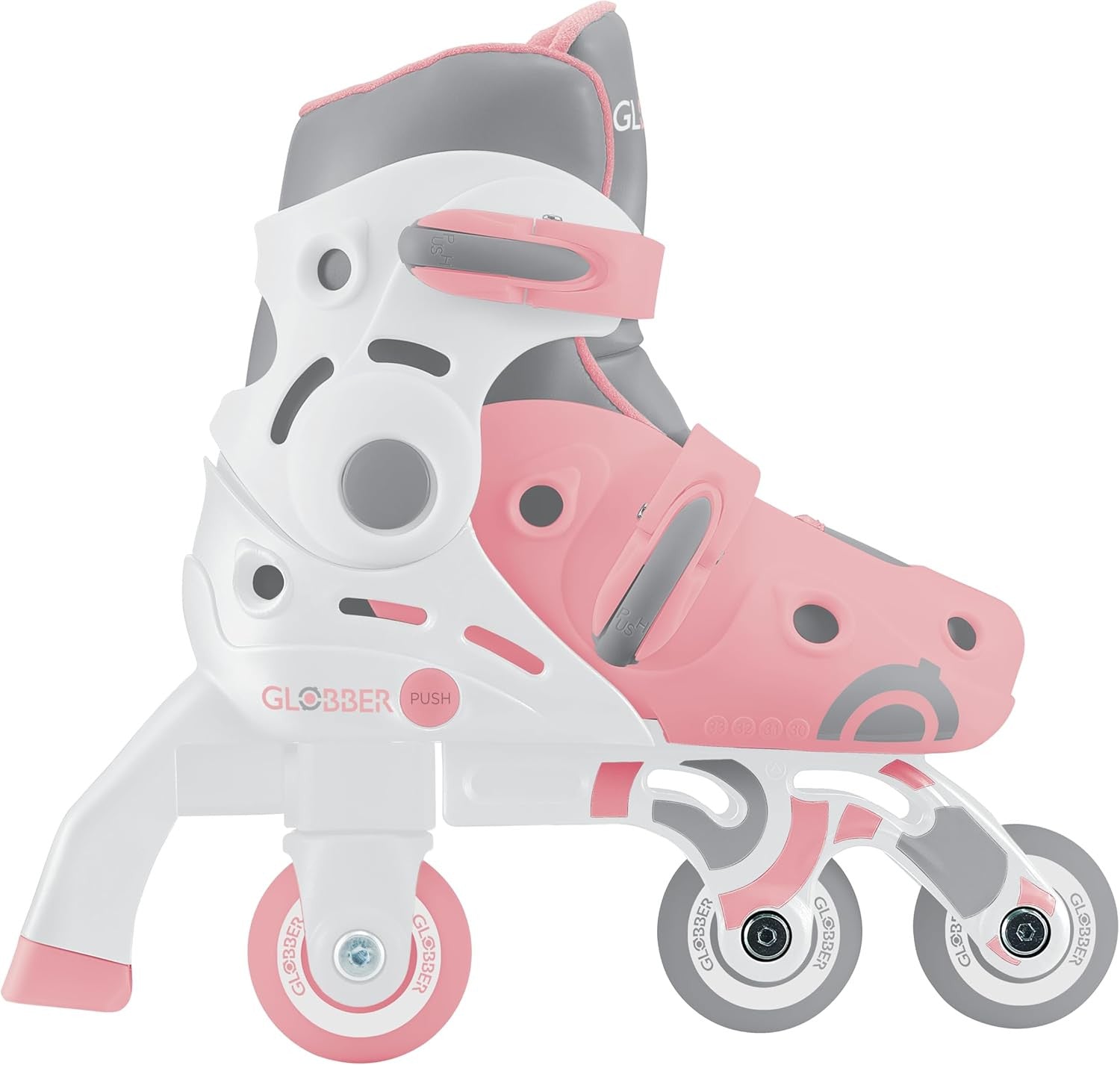 Patines en línea evolutivos 2 en 1 para niños - talla 26-29 - color rosa - globber