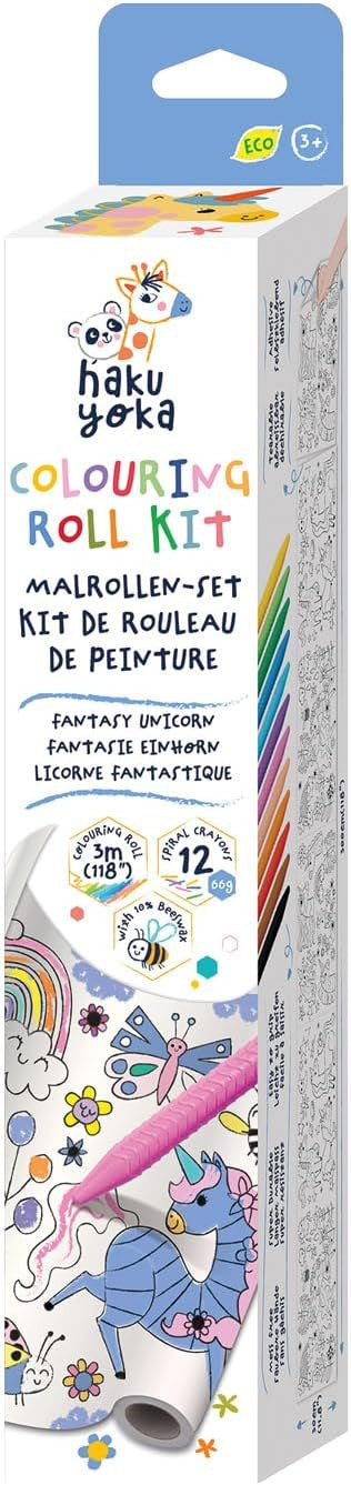 Juego de Manualidades - Kit Rollo de Papel para Pintar Unicornio + Ceras -  Haku Yoka 223068