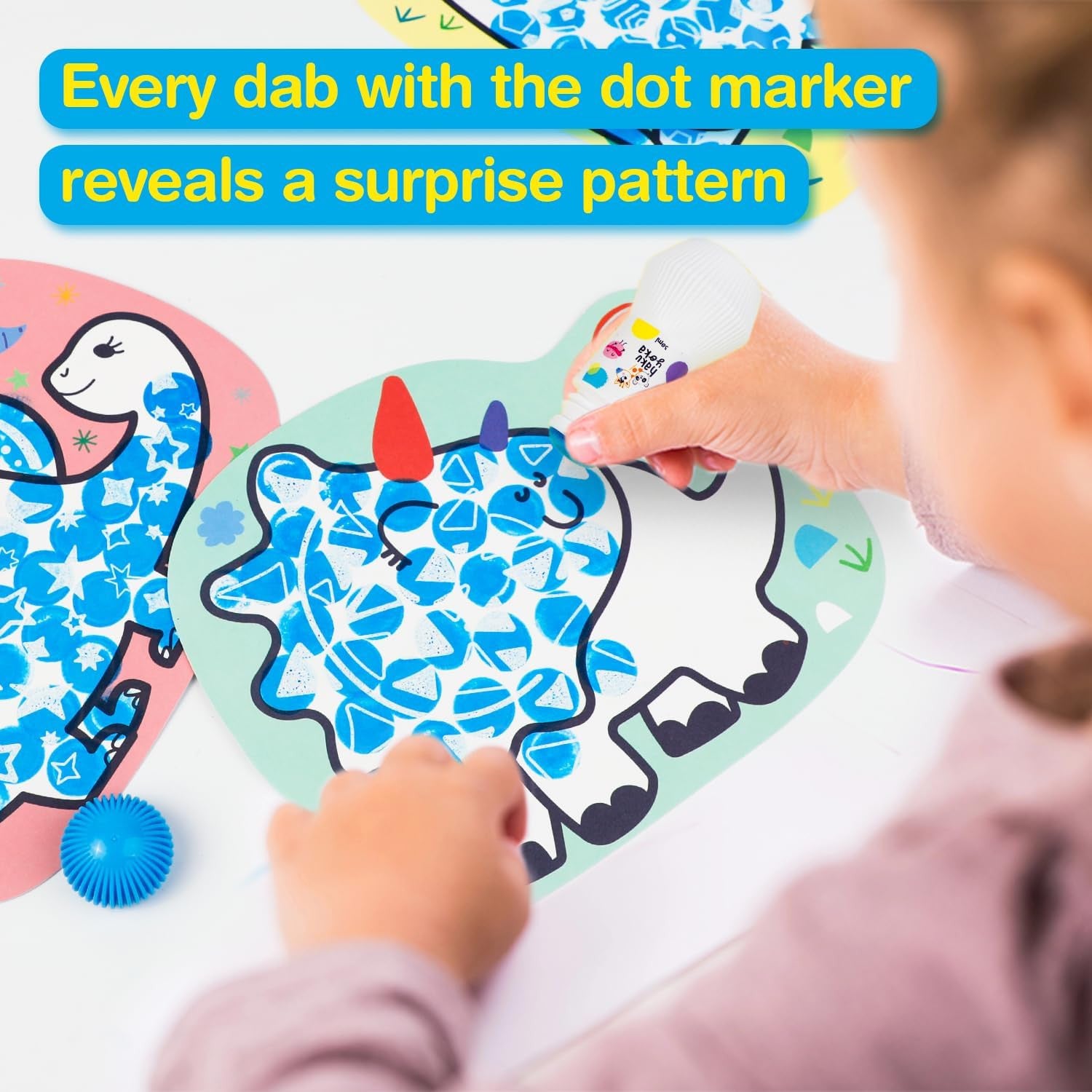 Juego de Manualidades Niños 2 años - Magic Reveal Art - Dinosaurios -Haku Yoka