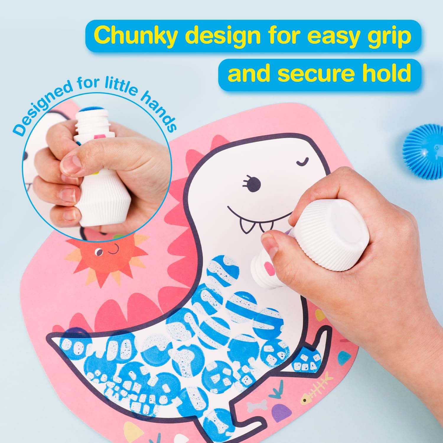 Juego de Manualidades Niños 2 años - Magic Reveal Art - Dinosaurios -Haku Yoka