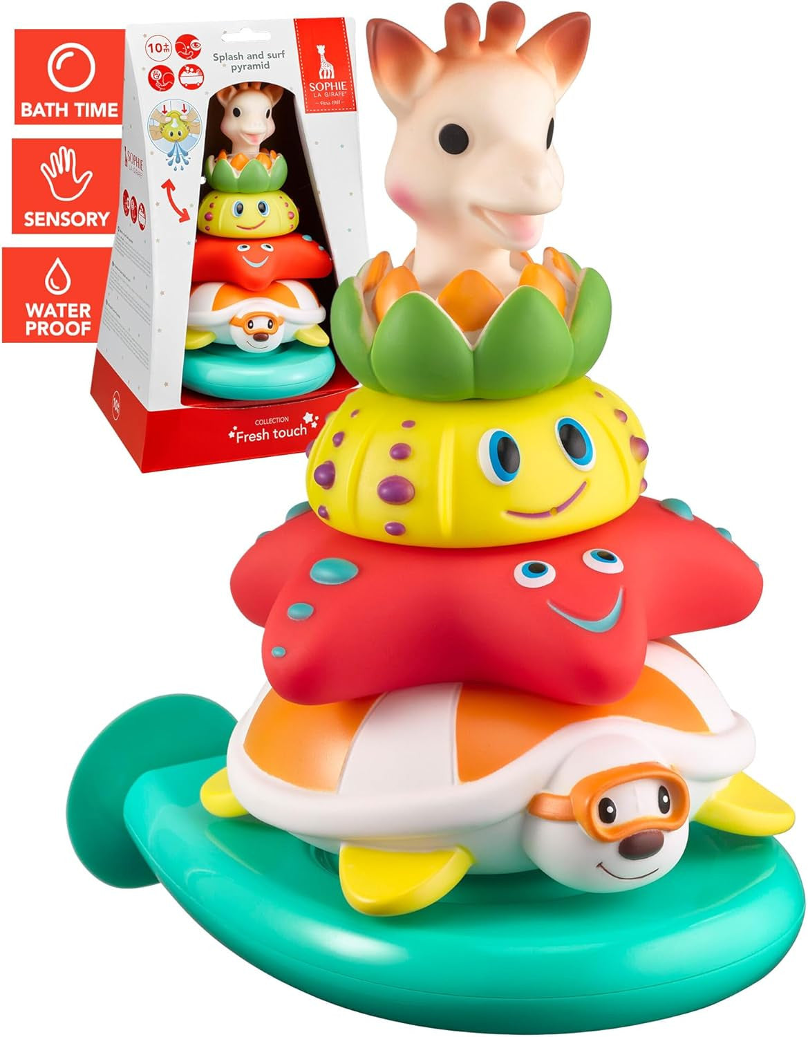 Juego de Baño - Pirámide Splash and Surf - Sophie la Girafe 523431