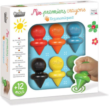 Mis Primeros Lápices de Cera - Mis Primeros Crayons Ergonómicos 6 unidades - Crealign