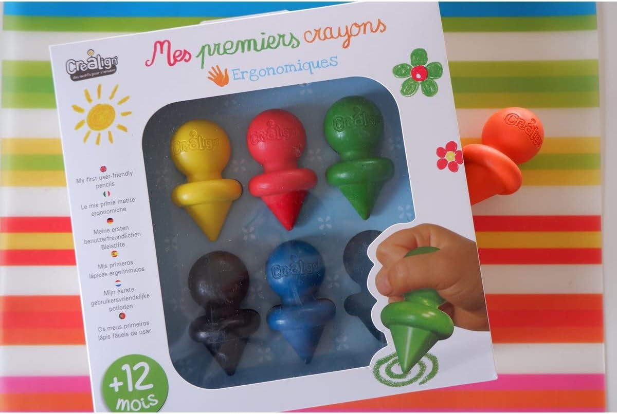 Mis Primeros Lápices de Cera - Mis Primeros Crayons Ergonómicos 6 unidades - Crealign