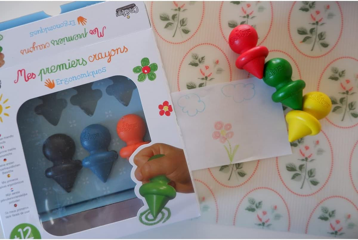 Mis Primeros Lápices de Cera - Mis Primeros Crayons Ergonómicos 6 unidades - Crealign