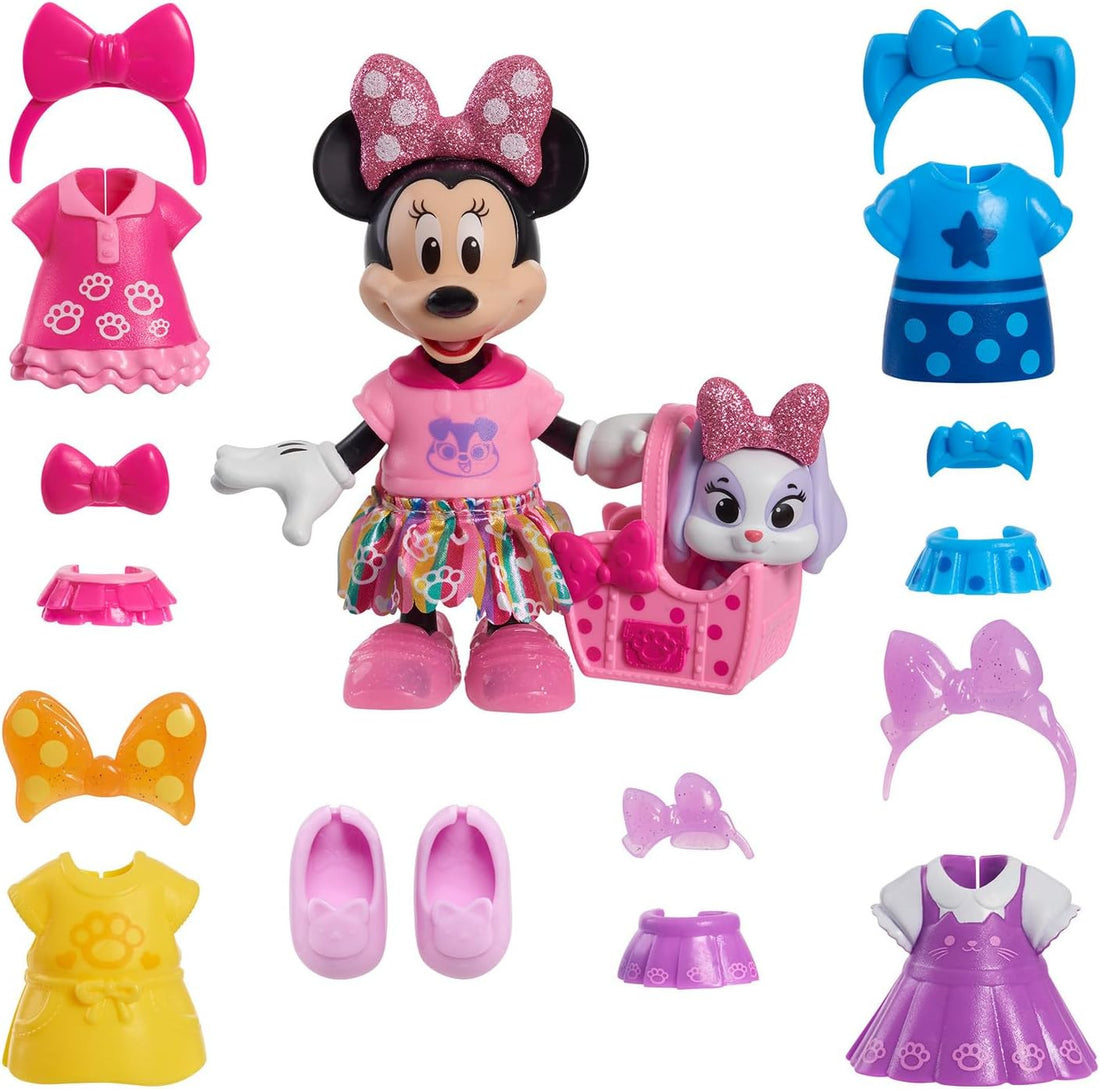 Muñeca Minnie Mouse Glitter y sus conjuntos de moda para Mascotas - Just Play