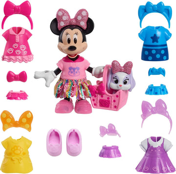 Muñeca Minnie Mouse Glitter y sus conjuntos de moda para Mascotas - Just Play