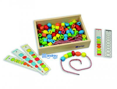 Juego Matemáticas - Enhebrar Formas - Abalorios y Cuentas - Andreu Toys