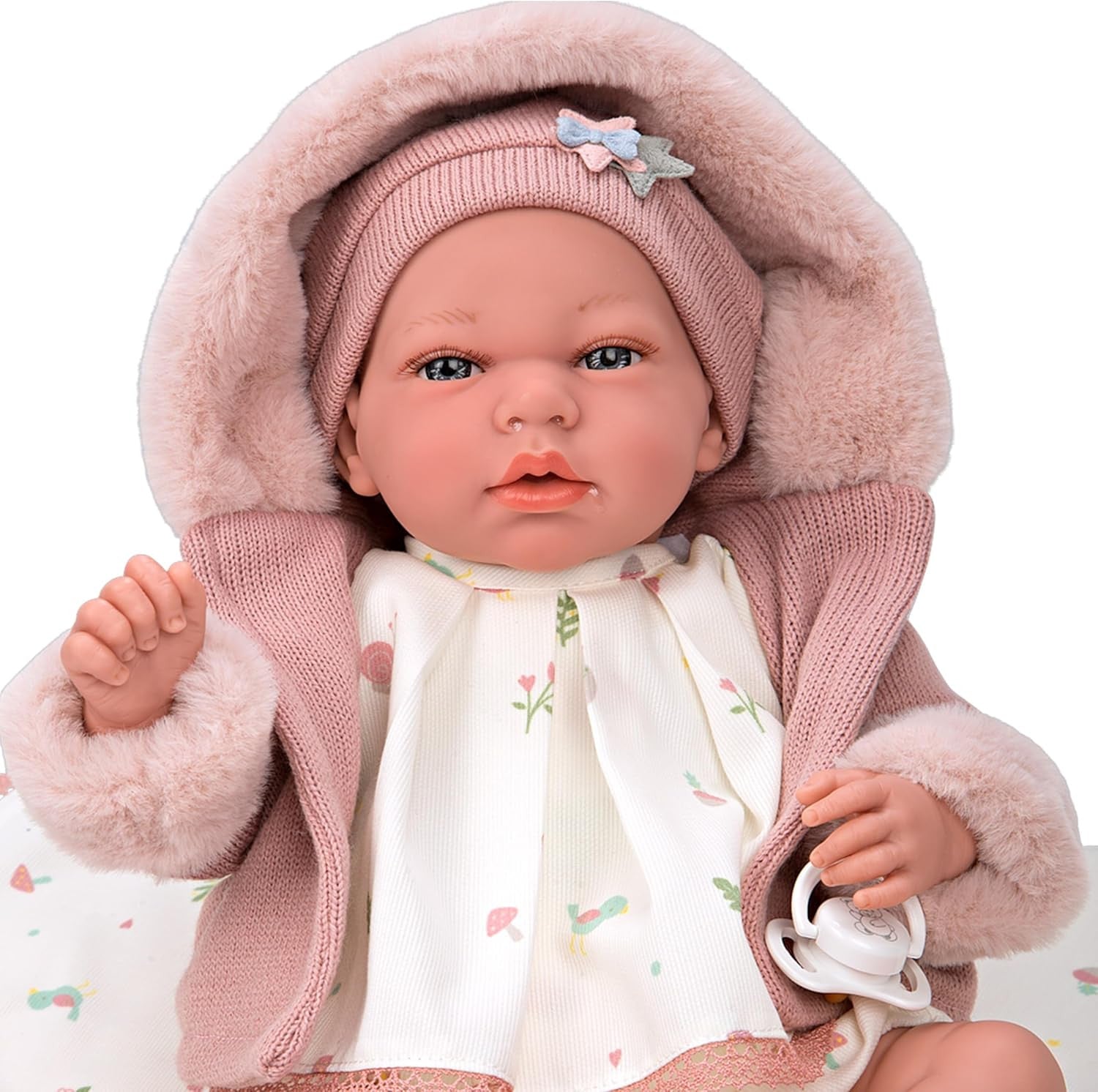 Muñeca elegance con peso real 40 cm andie con manta - arias 60682