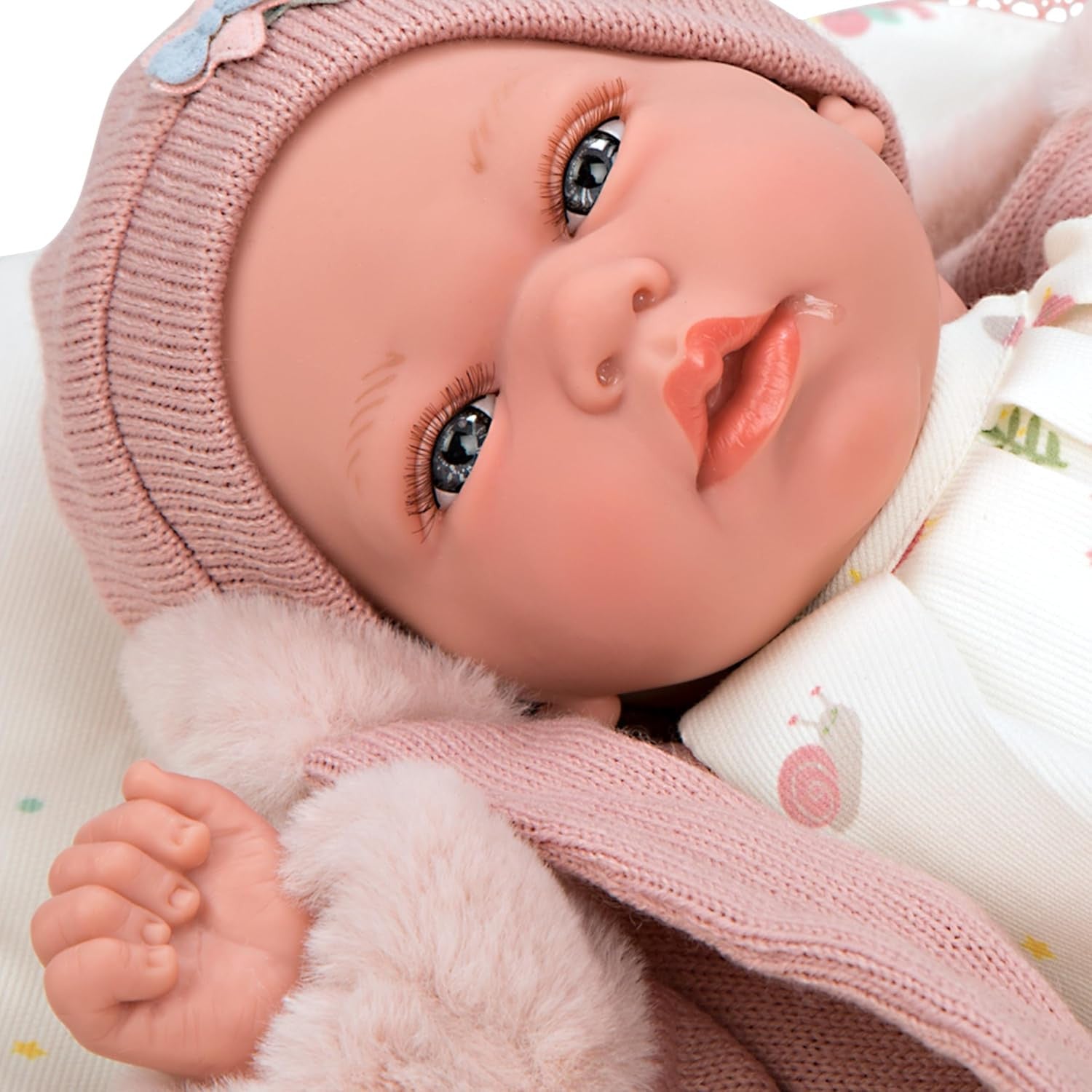 Muñeca elegance con peso real 40 cm andie con manta - arias 60682