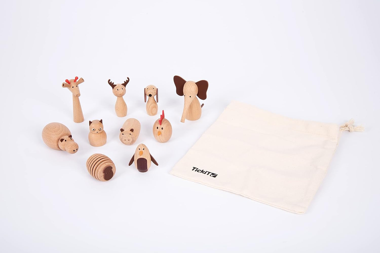 Juego Imaginativo - Wooden Animal - Animales de Madera - Tickit 73472