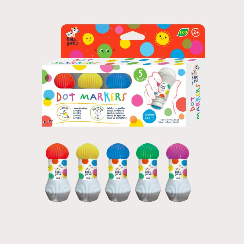 Marcadores de puntos - rotuladores de puntos  para niños pequeños - haku yoka 233112
