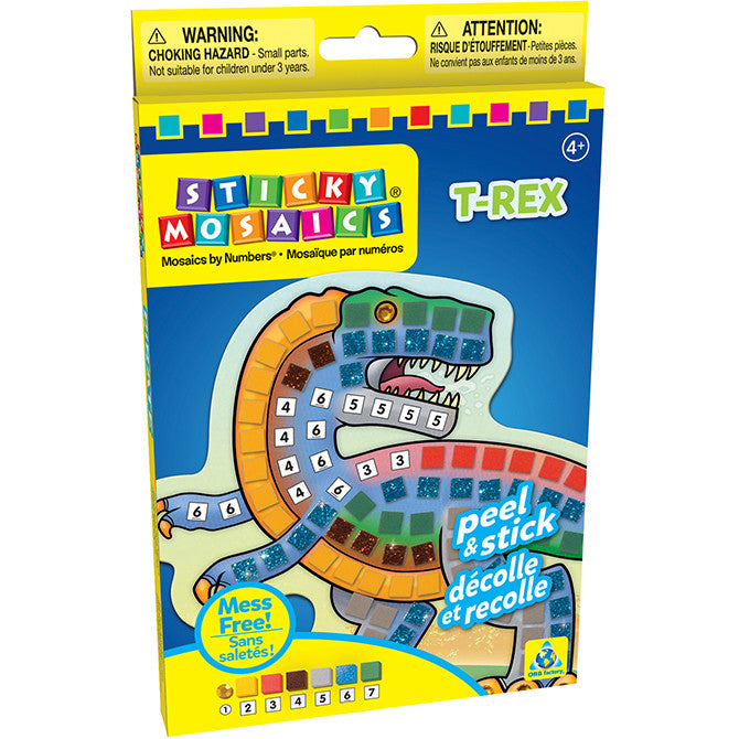 Juego de Manualidades - Mosaico con Adhesivos Brillantes T-Rex - Old Factory