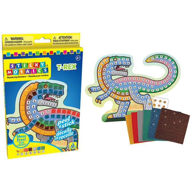 Juego de Manualidades - Mosaico con Adhesivos Brillantes T-Rex - Old Factory