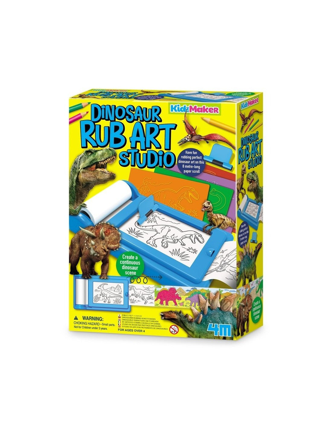 Estudio de Arte de Dinosaurios - Rub Art Studio Dinosaur - Kidz Maker - 4M