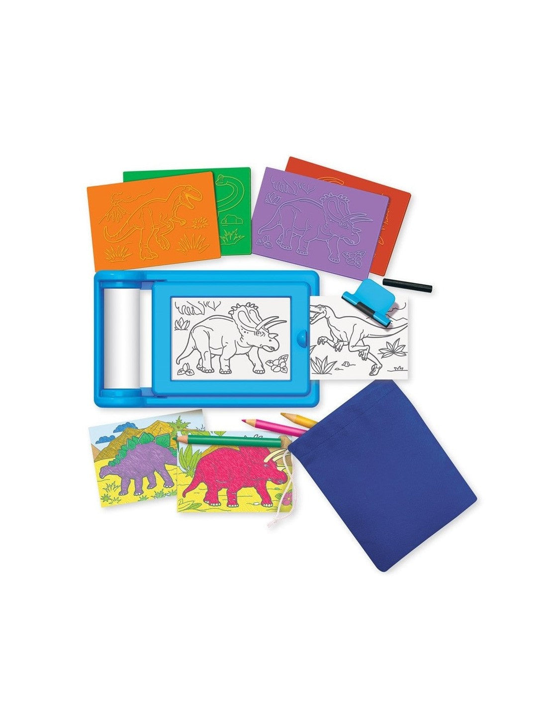 Estudio de Arte de Dinosaurios - Rub Art Studio Dinosaur - Kidz Maker - 4M