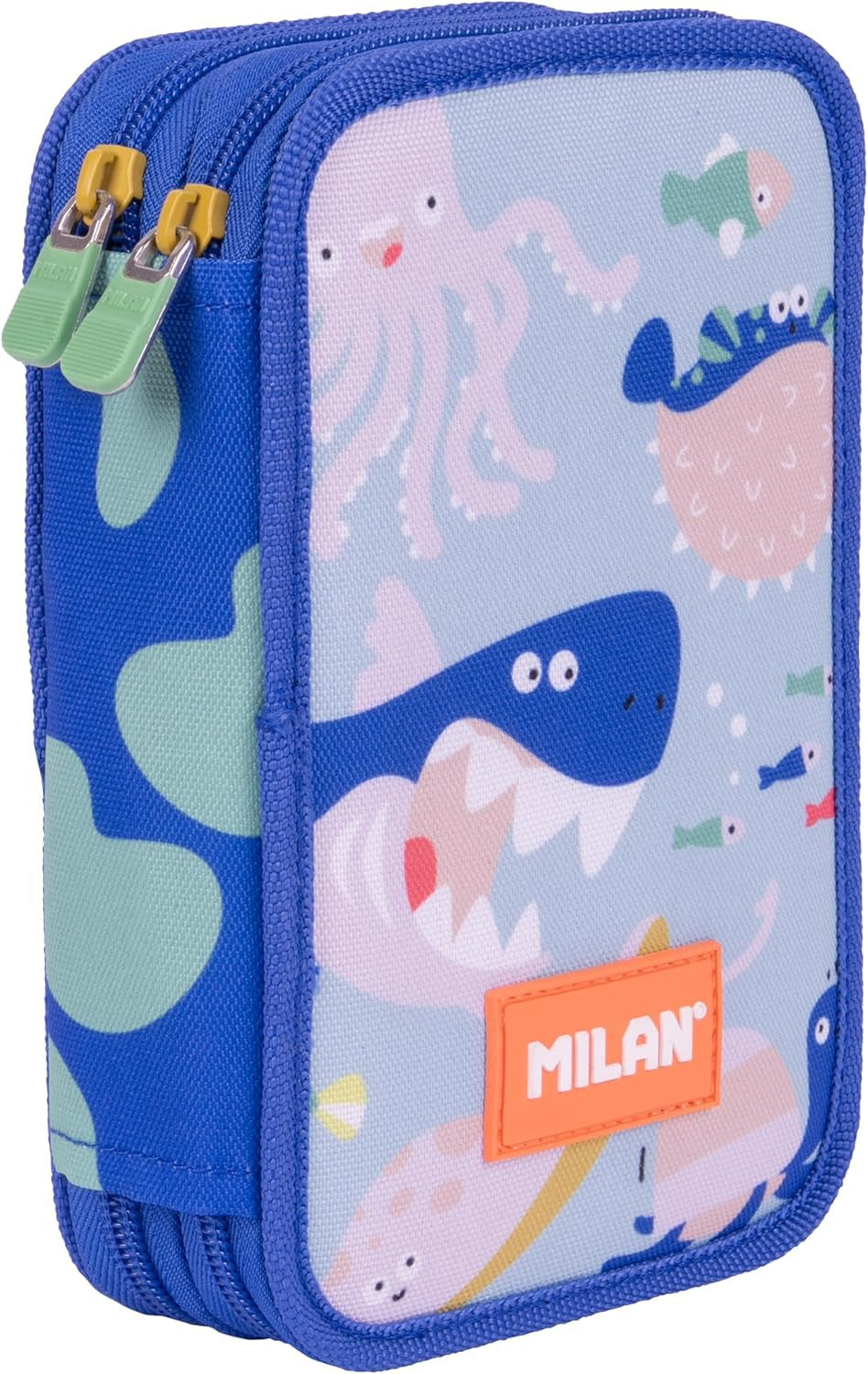 Estuche 2 Pisos con Contenido color Azul - Plumier Milán - Milán