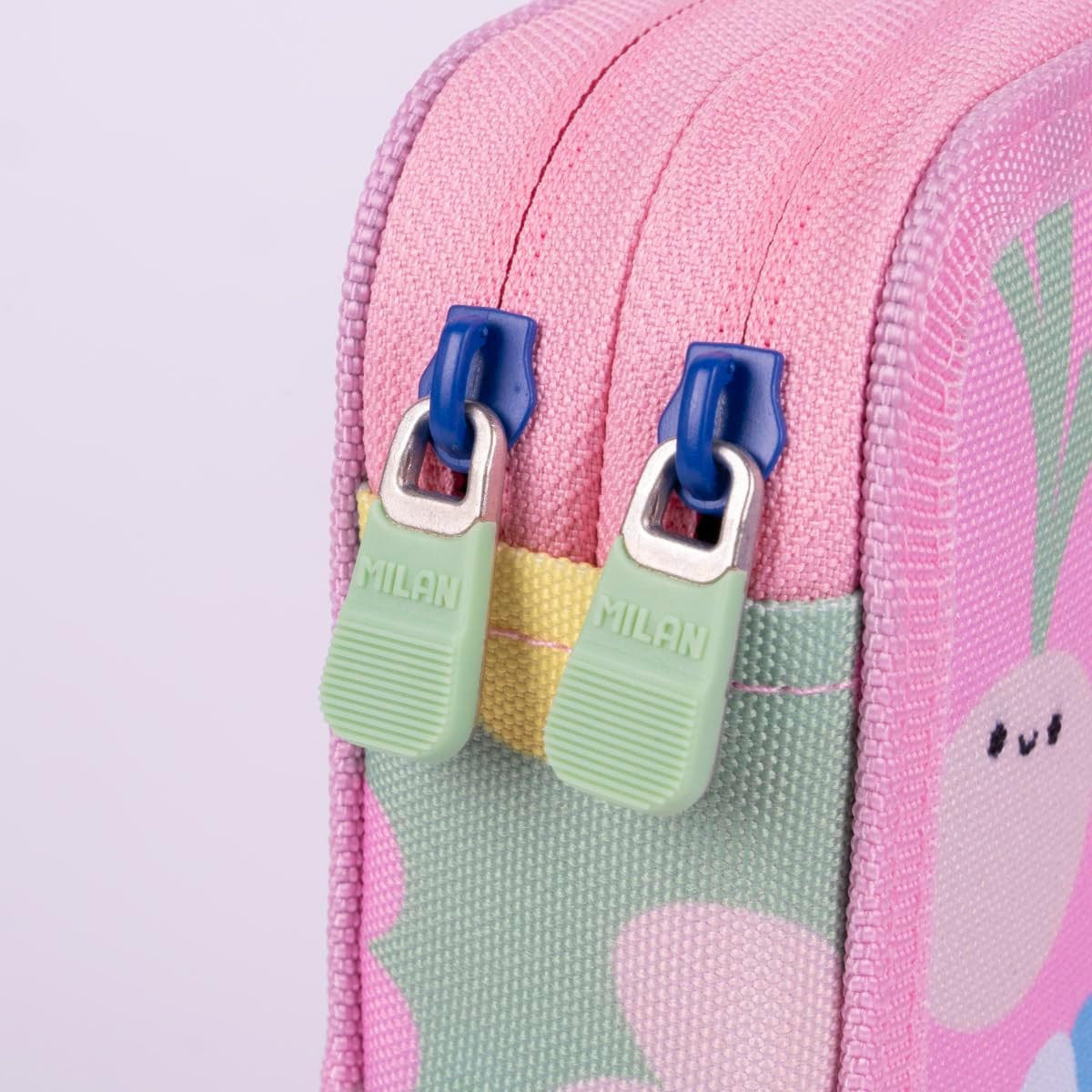 Estuche 2 Pisos con Contenido color Rosa - Plumier Milán - Serie Especial Green & Grow - Milán