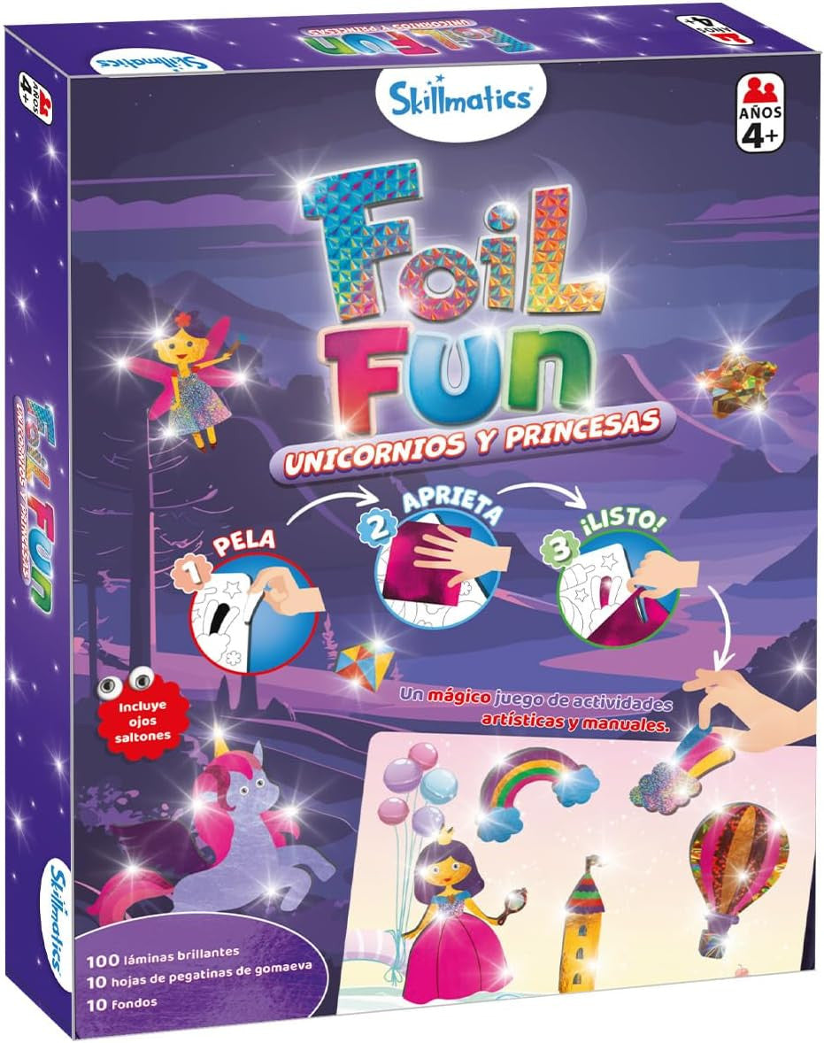 Juego de Manualidades - Actividad artística y manual - Foil Fun - Unicornios y Princesas - Ludilo
