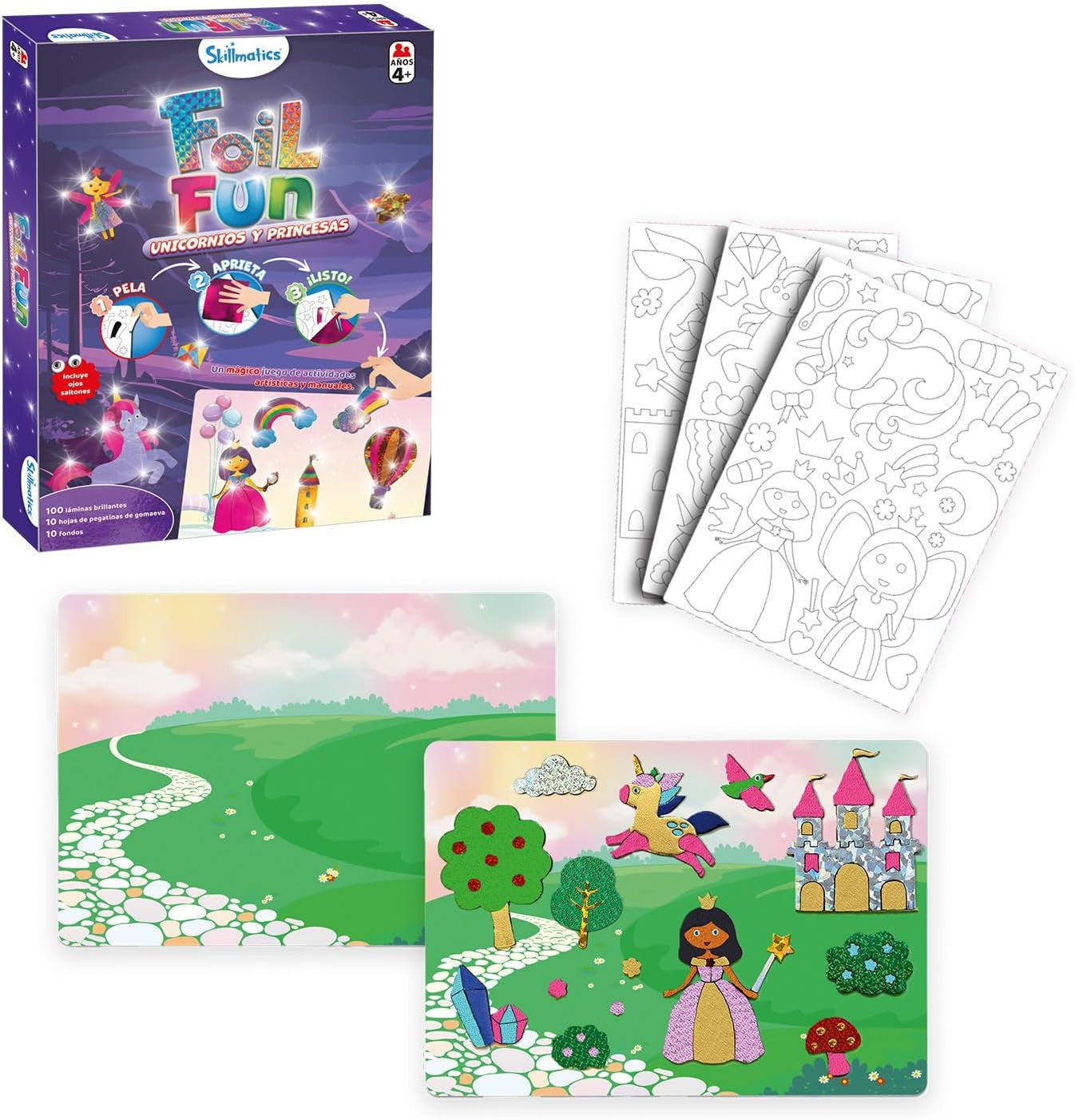Juego de Manualidades - Actividad artística y manual - Foil Fun - Unicornios y Princesas - Ludilo