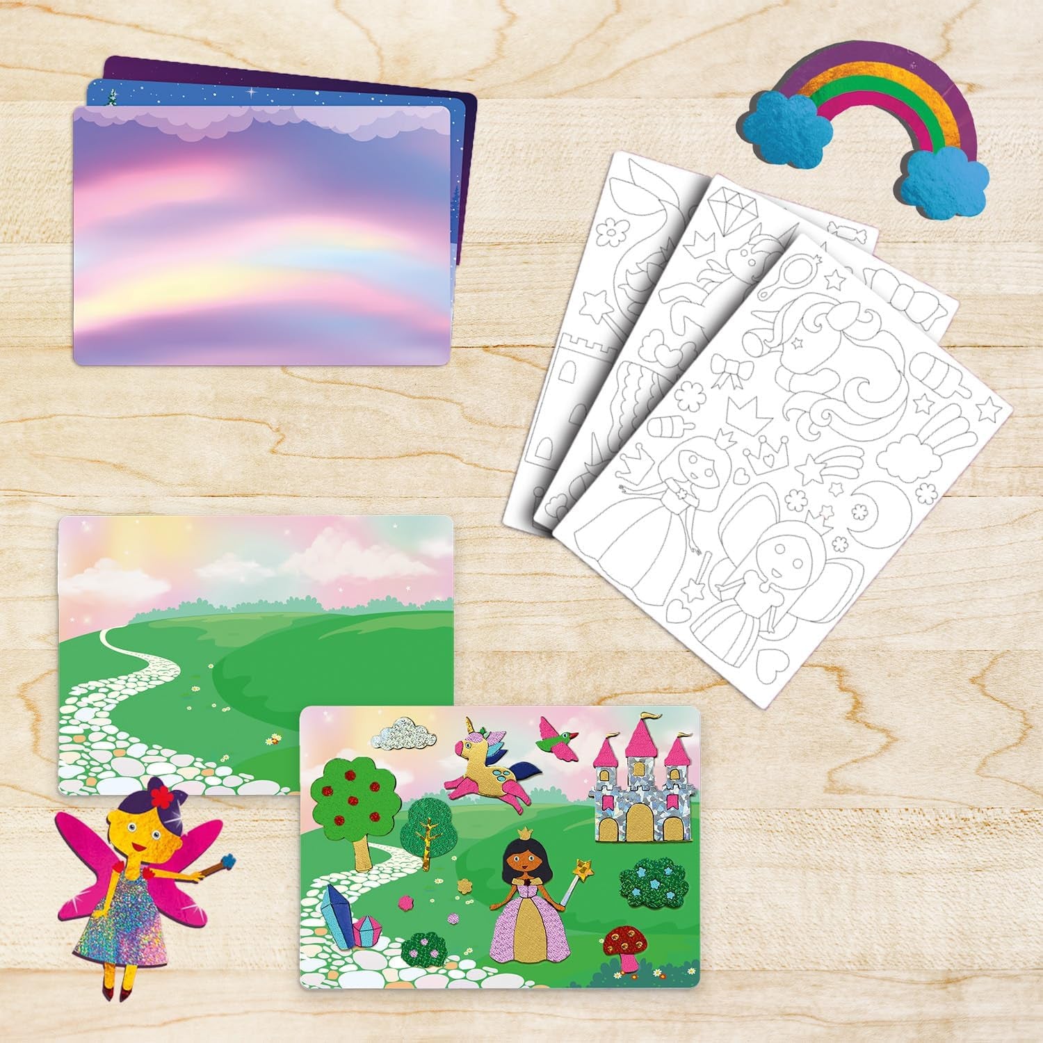 Juego de Manualidades - Actividad artística y manual - Foil Fun - Unicornios y Princesas - Ludilo