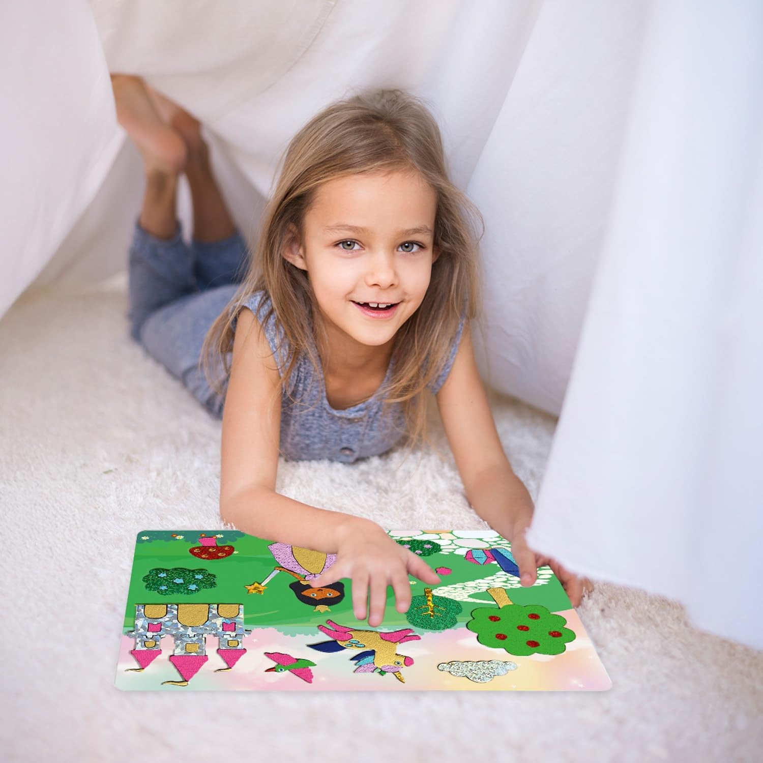 Juego de Manualidades - Actividad artística y manual - Foil Fun - Unicornios y Princesas - Ludilo