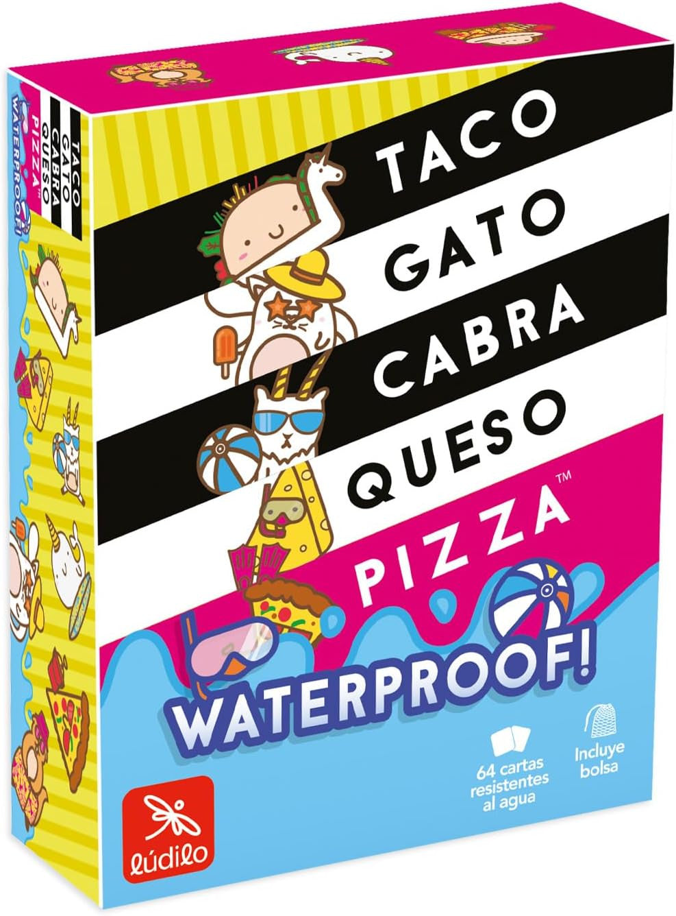 Juego de Cartas - Juego de Concentración - Taco Gato Cabra Queso Pizza Waterproof - Ludilo