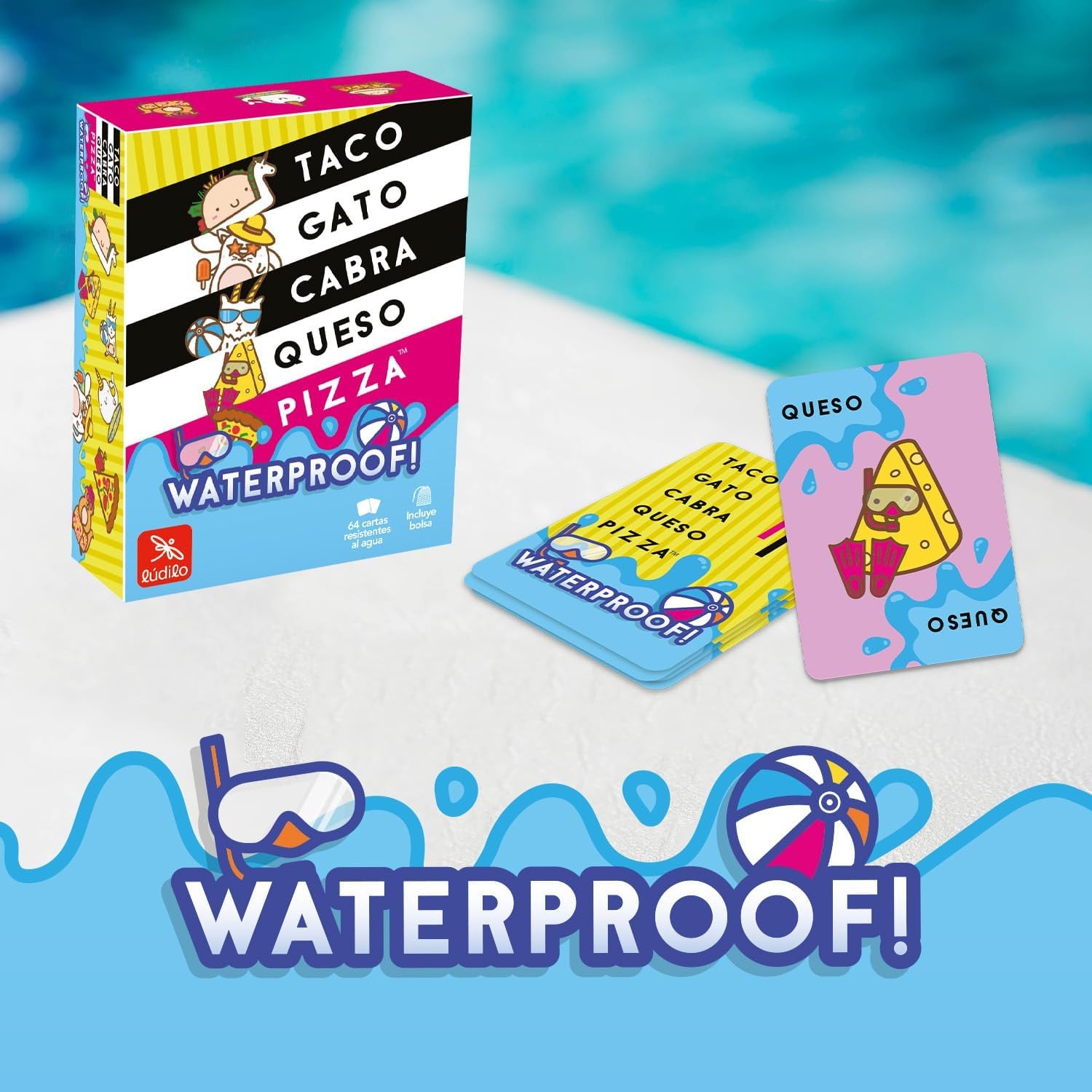 Juego de Cartas - Juego de Concentración - Taco Gato Cabra Queso Pizza Waterproof - Ludilo
