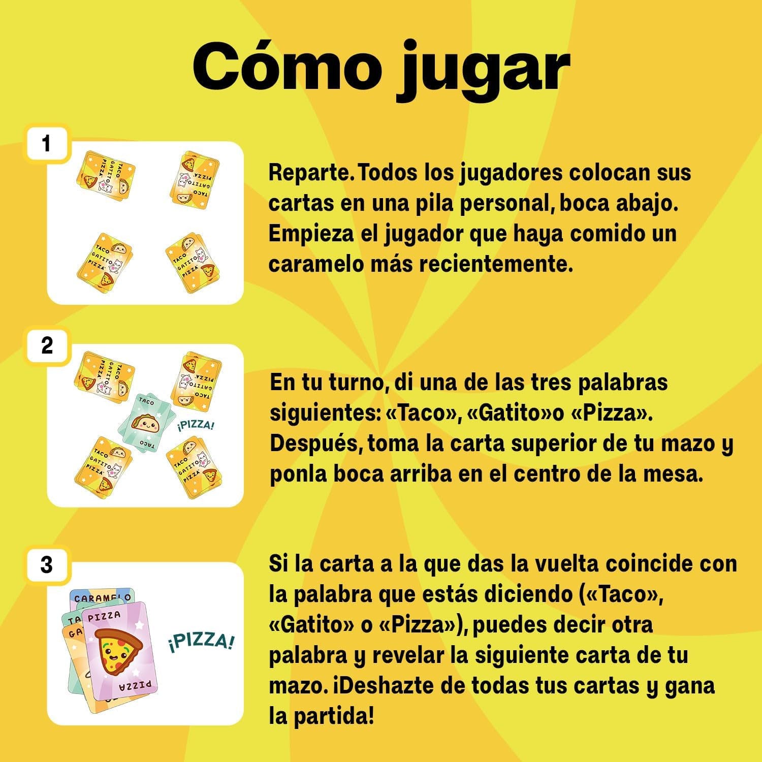 Juego de Cartas - Taco Gatito Pizza - Ludilo