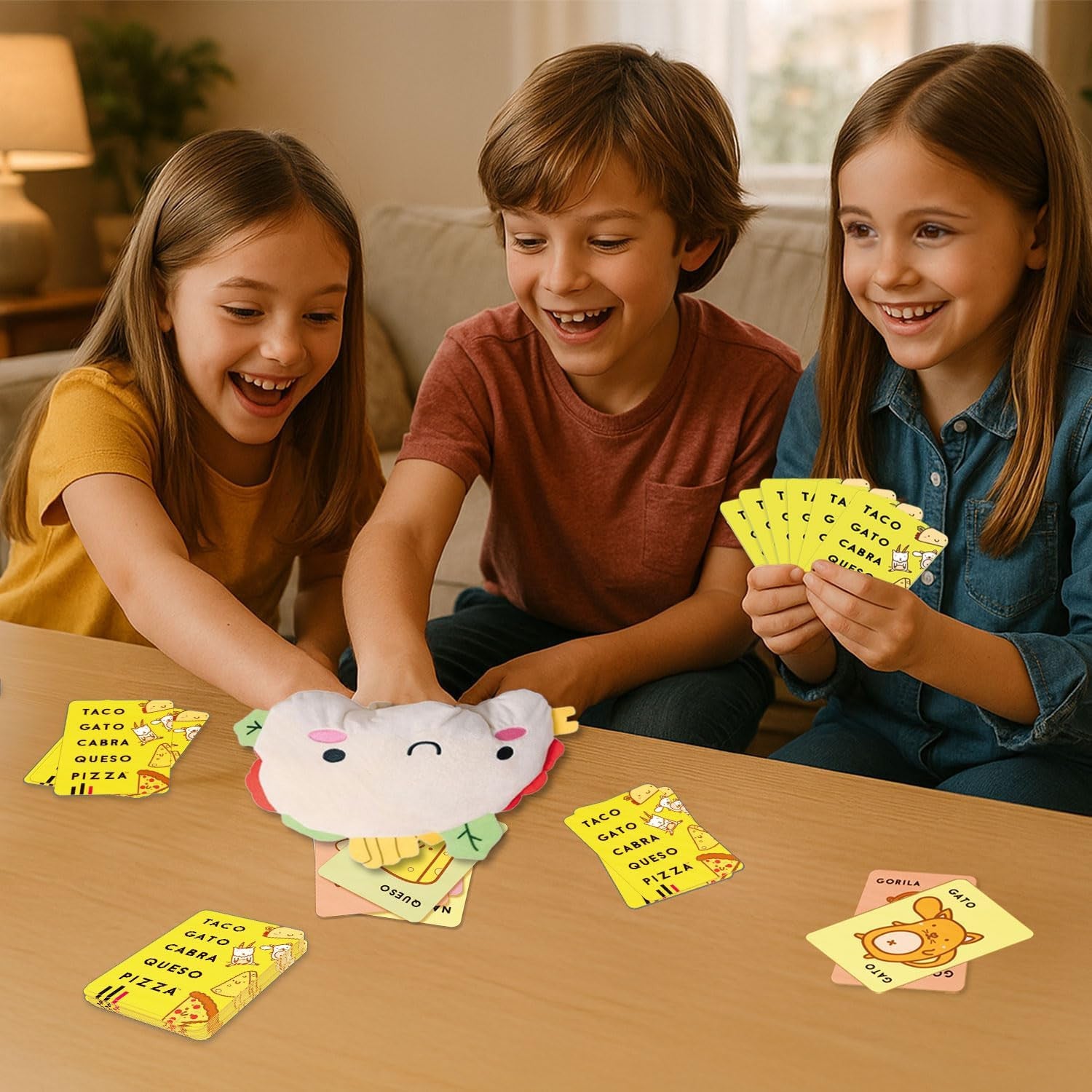 Juego de Cartas - Juego de Mesa Taco Cabra Queso Pizza - Peluche - Ludilo