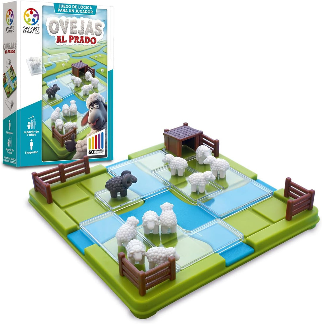 Juego de Lógica - Rompecabezas - Juego de Mesa Ovejas al Prado - Ludilo