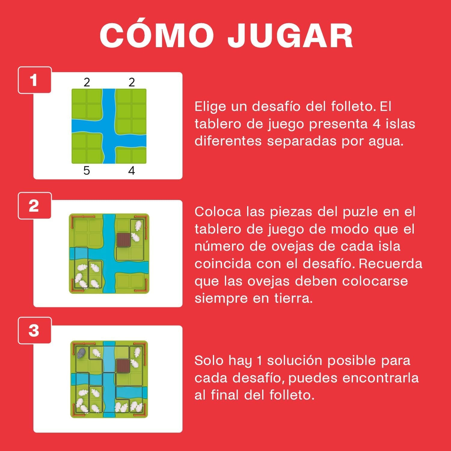 Juego de Lógica - Rompecabezas - Juego de Mesa Ovejas al Prado - Ludilo