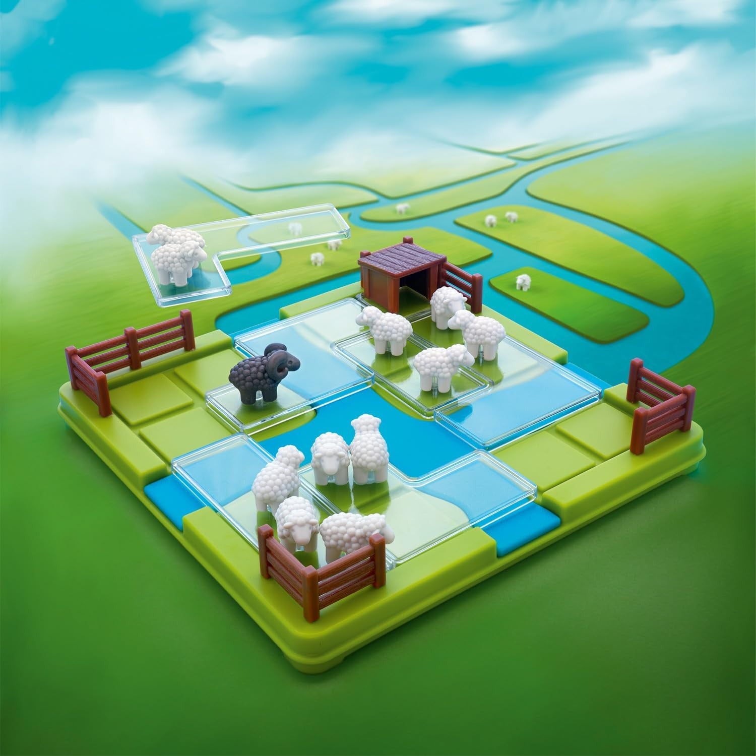 Juego de Lógica - Rompecabezas - Juego de Mesa Ovejas al Prado - Ludilo